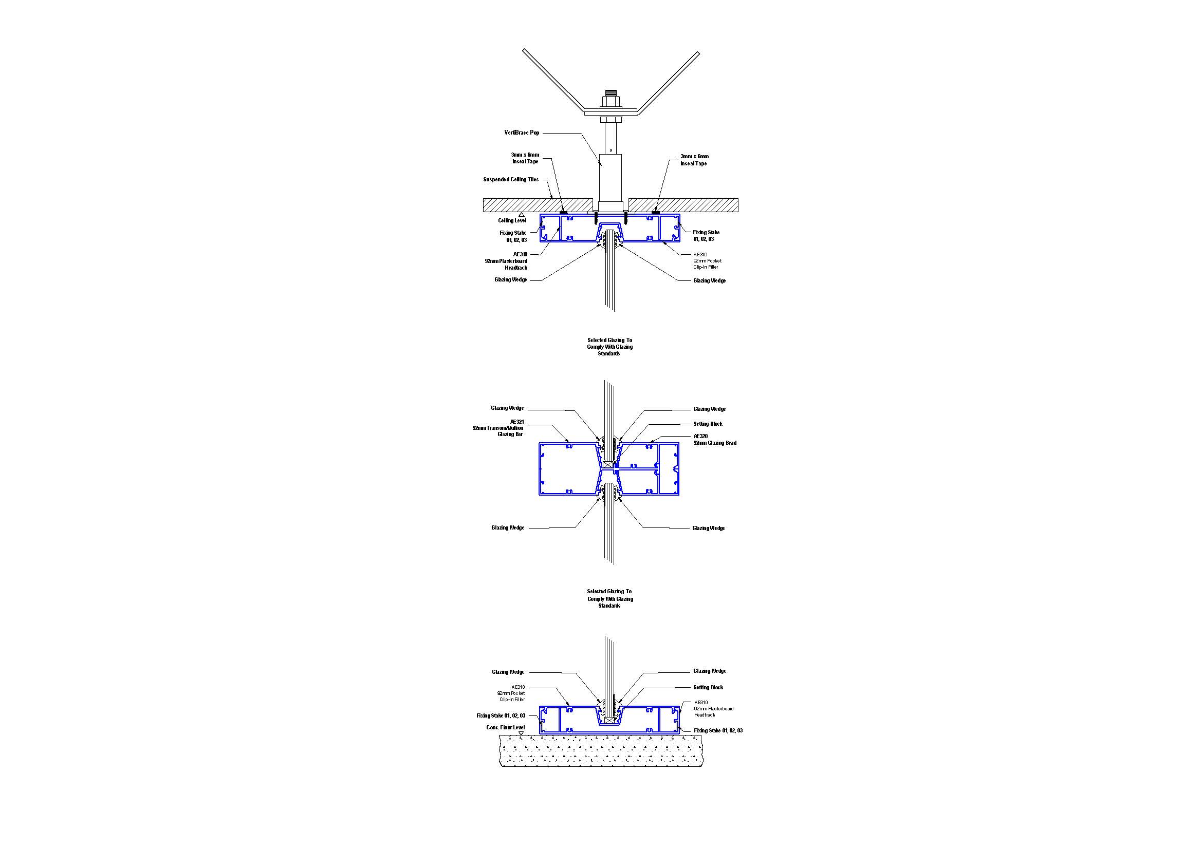 E92-07 92mm Glazing with Transom Section